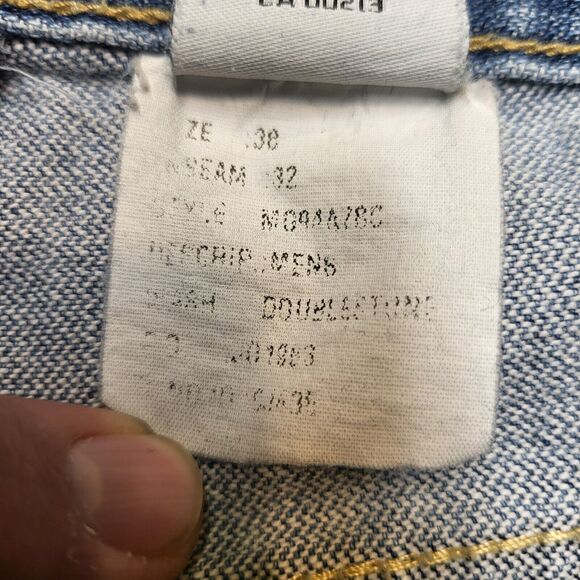 Calvin Klein Jeans Mens 35x32 Blue Relaxed Straight Leg Distressed Denim - Picture 5 of 11